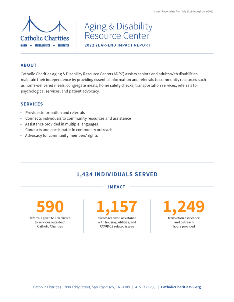 Our Impact Catholic Charities San Francisco