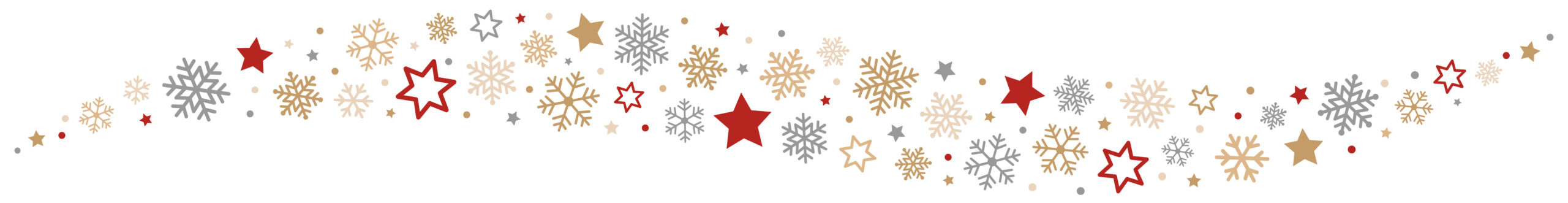 decorative snowflakes and stars graphic