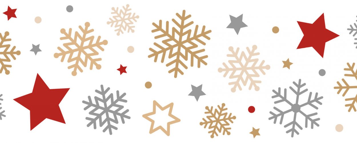 decorative snowflakes and stars graphic